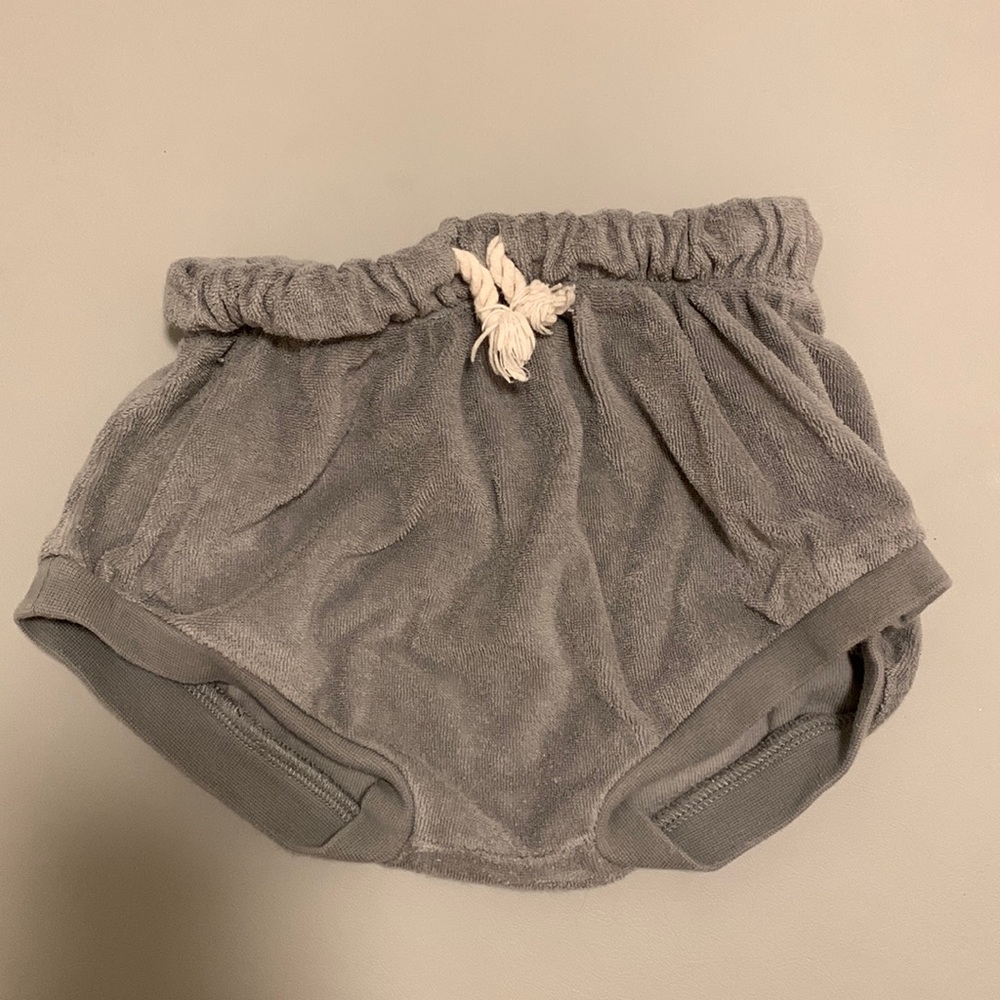 Quincy Mae drawstring grey terry shorts